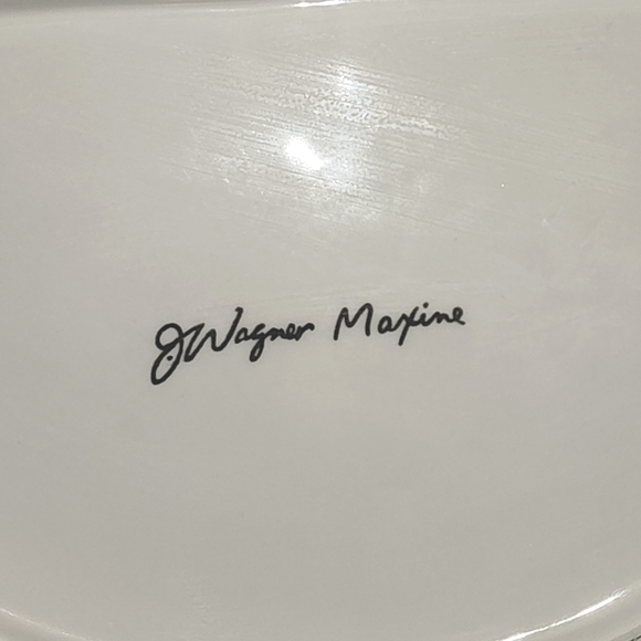 RARE Maxine by J. Wagner "No Double Dipping" Large Pool Themed Chip & Dip Bowl - Picture 8 of 12